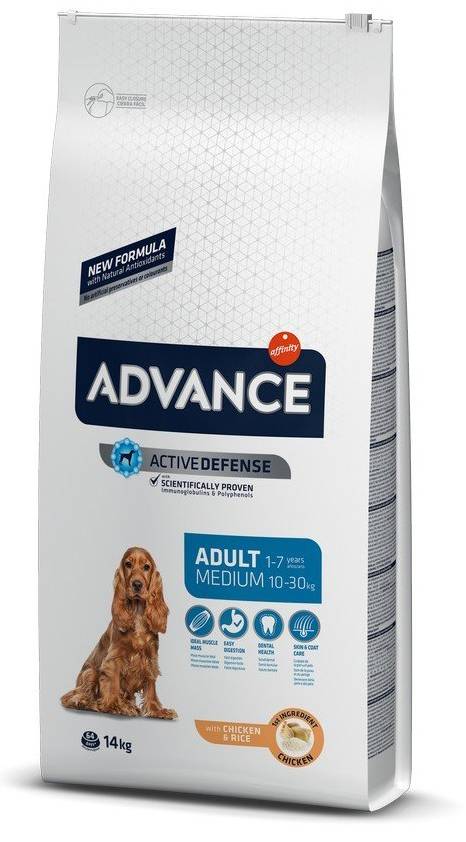 ΤΡΟΦΗ ΣΚΥΛΟΥ ADVANCE MEDIUM ADULT ΚΟΤΟΠΟΥΛΟ - ΡΥΖΙ 14KG