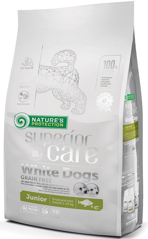NATURES PROTECTION ΤΡΟΦΗ ΣΚΥΛΟΥ NATURE&#039;S PROTECTION GRAIN FREE JUNIOR SMALL BREED ΛΕΥΚΟ ΨΑΡΙ ΓΙΑ ΛΕΥΚΟ ΤΡΙΧΩΜΑ 10KG