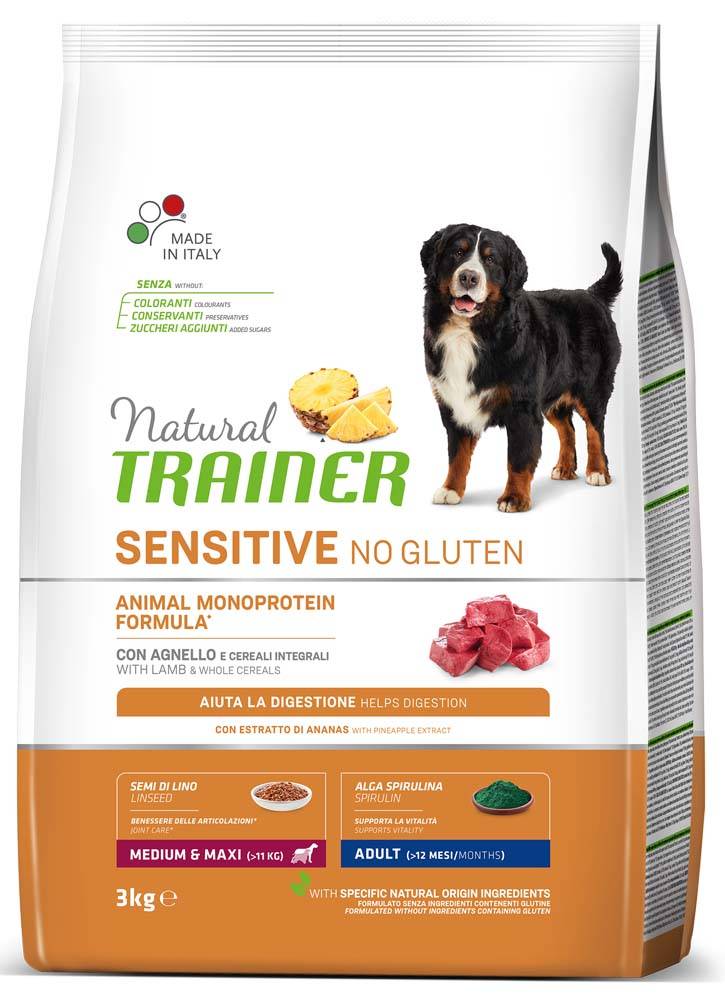 ΤΡΟΦΗ ΣΚΥΛΟΥ TRAINER SENSITIVE ADULT MEDIUM - MAXI ΑΡΝΙ 12KG
