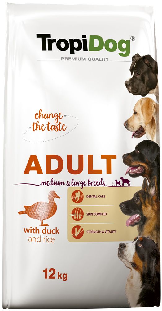 TROPIDOG ΤΡΟΦΗ ΣΚΥΛΟΥ TROPIDOG PREMIUM ADULT MEDIUM-LARGE BREEDS ΠΑΠΙΑ - ΡΥΖΙ 12KG