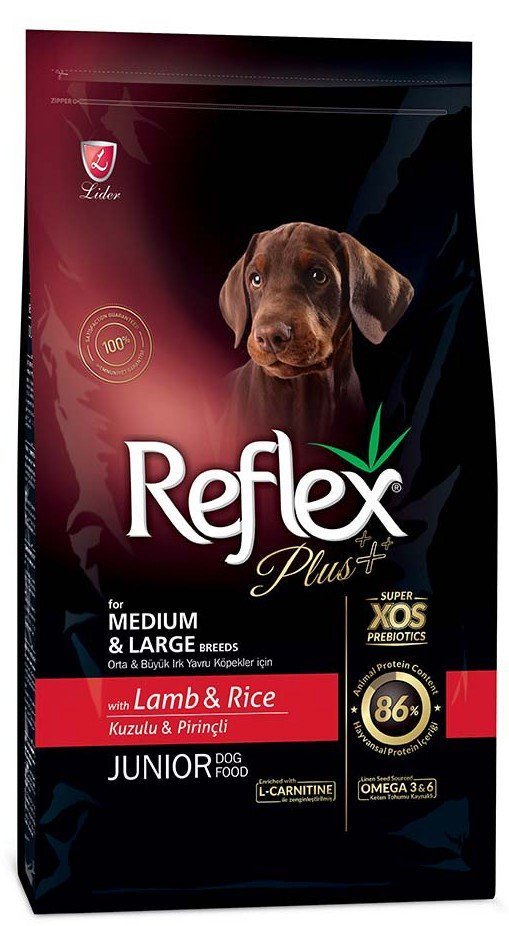 REFLEX PLUS ΤΡΟΦΗ REFLEX PLUS MEDIUM/LARGE BREEDS JUNIOR ΑΡΝΙ 15KG