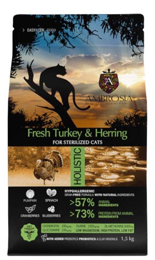 ΤΡΟΦΗ AMBROSIA GRAIN FREE ADULT LIGHT STERILIZED ΓΑΛΟΠΟΥΛΑ - ΡΕΓΓΑ 5KG