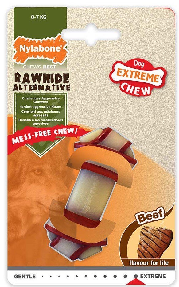 NYLABONE NYLABONE RAWHIDE KNOT BONE BEEF L