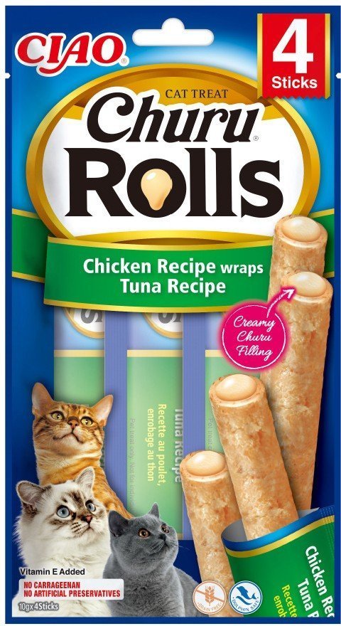 INABA ΛΙΧΟΥΔΙΕΣ CHURU CAT ROLLS ΚΟΤΟΠΟΥΛΟ - ΤΟΝΟΣ 40GR