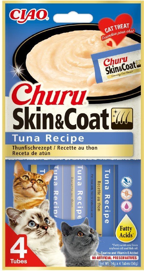 INABA ΛΙΧΟΥΔΙΕΣ CHURU CAT SKIN - COAT ΤΟΝΟΣ 56GR