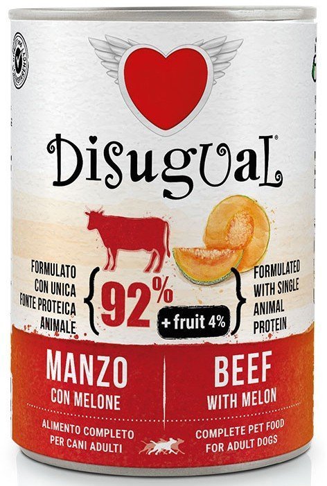 DISUGUAL ΚΟΝΣΕΡΒΑ ΣΚΥΛΟΥ DISUGUAL FRUIT ΜΕ ΒΟΔΙΝΟ - ΠΕΠΟΝΙ 400GR