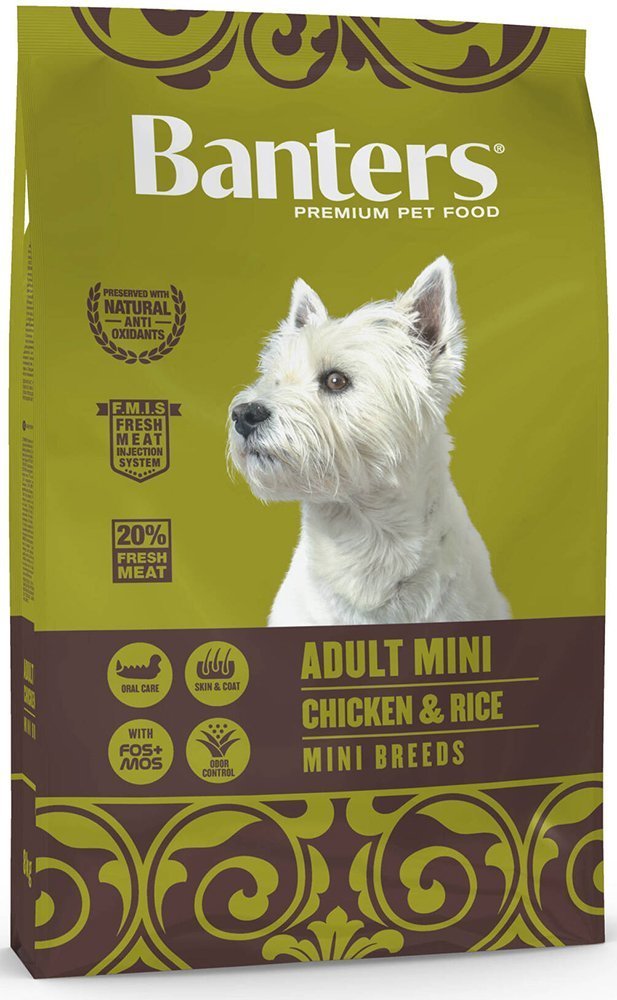 BANTERS ΤΡΟΦΗ ΣΚΥΛΟΥ BANTERS ADULT MINI BREED ΚΟΤΟΠΟΥΛΟ - ΡΥΖΙ 8KG