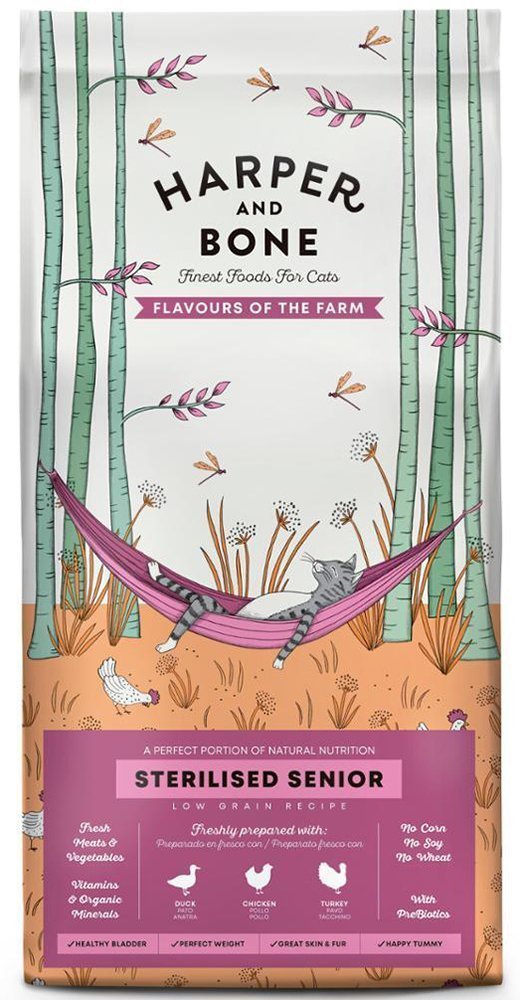 HARPER - BONE ΤΡΟΦΗ ΓΑΤΑΣ HARPER - BONE SENIOR STERILISED FLAVOURS OF THE FARM ΠΑΠΙΑ-ΚΟΤΟΠΟΥΛΟ - ΓΑΛΟΠΟΥΛΑ 2KG