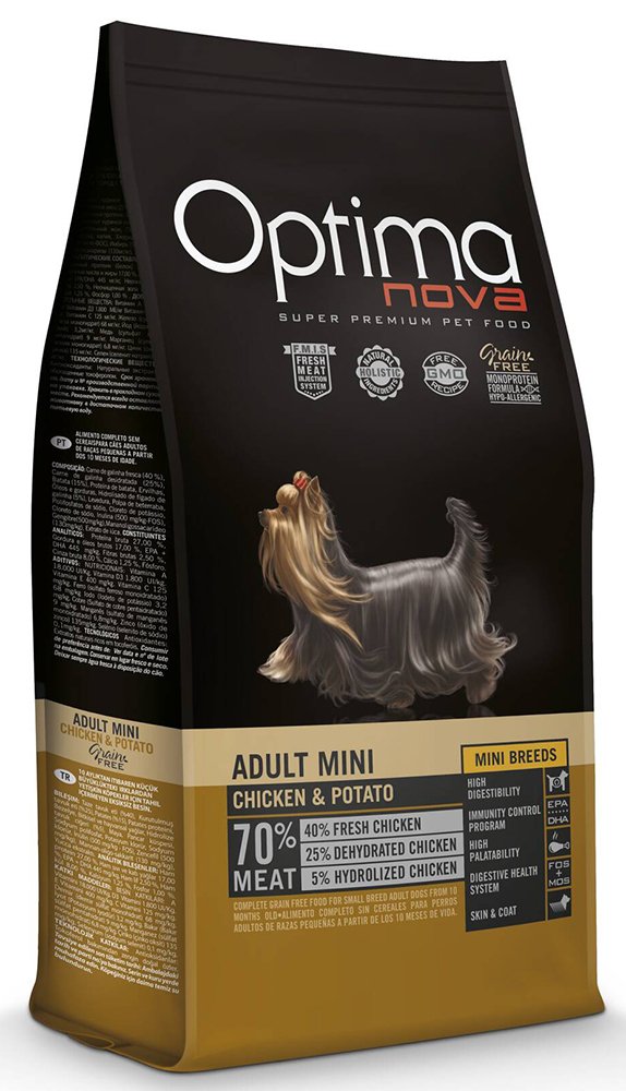 OPTIMANOVA ΤΡΟΦΗ ΣΚΥΛΟΥ OPTIMANOVA ADULT MINI ΚΟΤΟΠΟΥΛΟ - ΠΑΤΑΤΑ 8KG