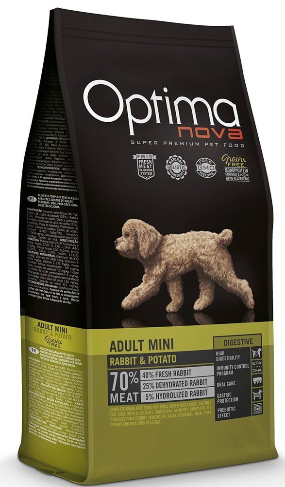 OPTIMANOVA ΤΡΟΦΗ ΣΚΥΛΟΥ OPTIMANOVA ADULT MINI DIGESTIVE ΚΟΥΝΕΛΙ - ΠΑΤΑΤΑ 2KG
