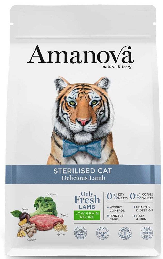 ΤΡΟΦΗ ΓΑΤΑΣ AMANOVA ADULT STERILISED DELICIOUS ΑΡΝΙ 4KG