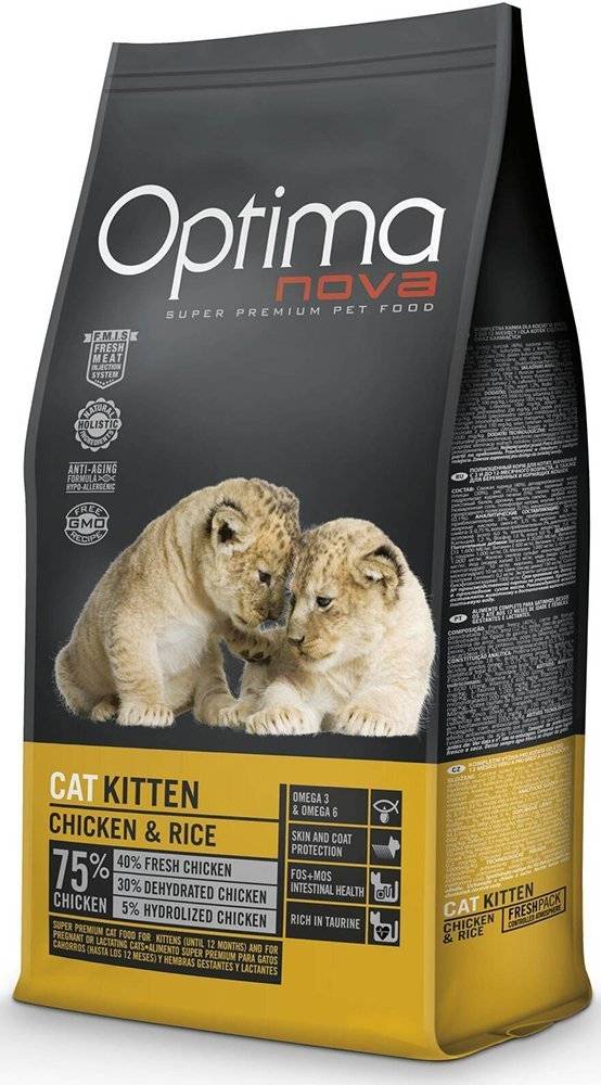 ΤΡΟΦΗ ΓΑΤΑΣ OPTIMANOVA KITTEN ΚΟΤΟΠΟΥΛΟ - ΡΥΖΙ 2KG