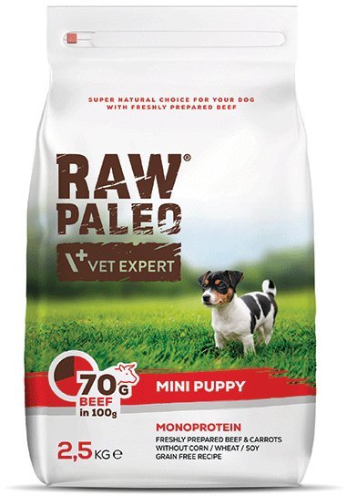RAW PALEO ΤΡΟΦΗ ΣΚΥΛΟΥ RAW PALEO PUPPY MINI ΒΟΔΙΝΟ 2.5KG