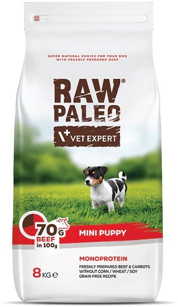 RAW PALEO ΤΡΟΦΗ ΣΚΥΛΟΥ RAW PALEO PUPPY MINI ΒΟΔΙΝΟ 8KG