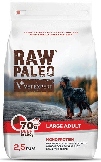 RAW PALEO ΤΡΟΦΗ ΣΚΥΛΟΥ RAW PALEO ADULT LARGE ΒΟΔΙΝΟ 2.5KG