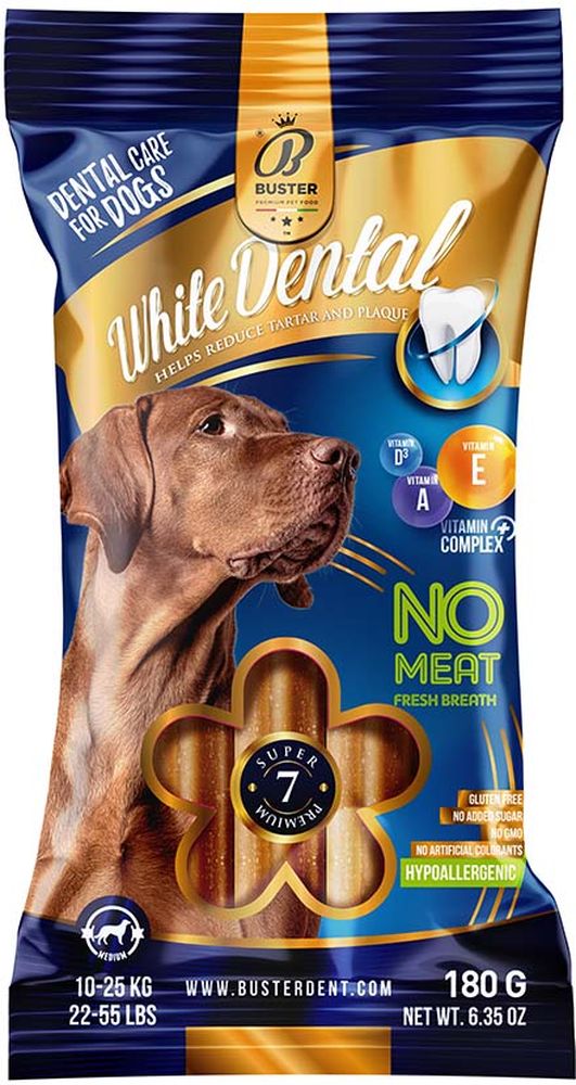 BUSTER DENTAL STICK ΣΚΥΛΟΥ BUSTER PREMIUM NATUR MEDIUM 180GR 7ΤΜΧ