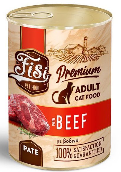 FISI ΚΟΝΣΕΡΒΑ ΓΑΤΑΣ FISI ΒΟΔΙΝΟ ΠΑΤΕ 400GR