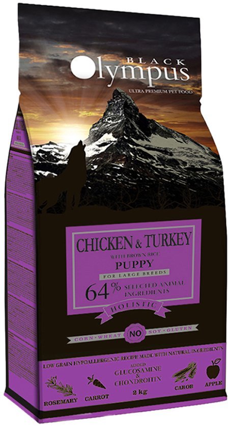 BLACK OLYMPUS ΤΡΟΦΗ ΣΚΥΛΟΥ BLACK OLYMPUS PUPPY MAXI ΚΟΤΟΠΟΥΛΟ, ΓΑΛΟΠΟΥΛΑ - ΚΑΣΤΑΝΟ ΡΥΖΙ 2KG