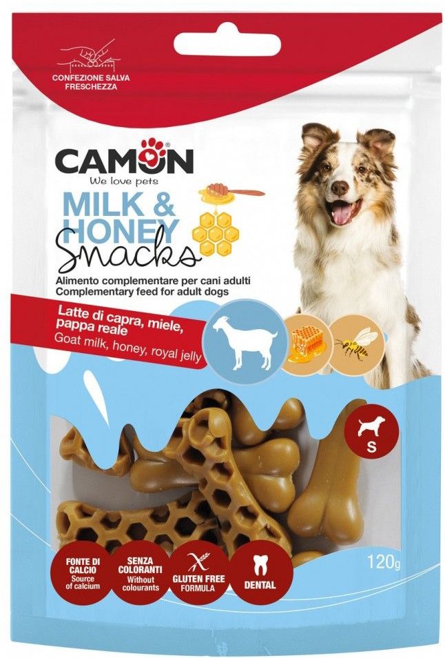 CAMON SNACKS CAMON ΜΕΛΙ ΚΑΙ ΓΑΛΑ MEDIUM ΓΙΑ ΕΝΗΛΙΚΟΥΣ ΣΚΥΛΟΥΣ (150GR)