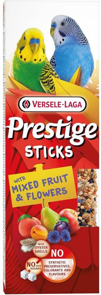 STICKS ΓΙΑ BUDGIES PRESTIGE MIXED FRUITS - FLOWERS (2ΤΜΧ X 30G)