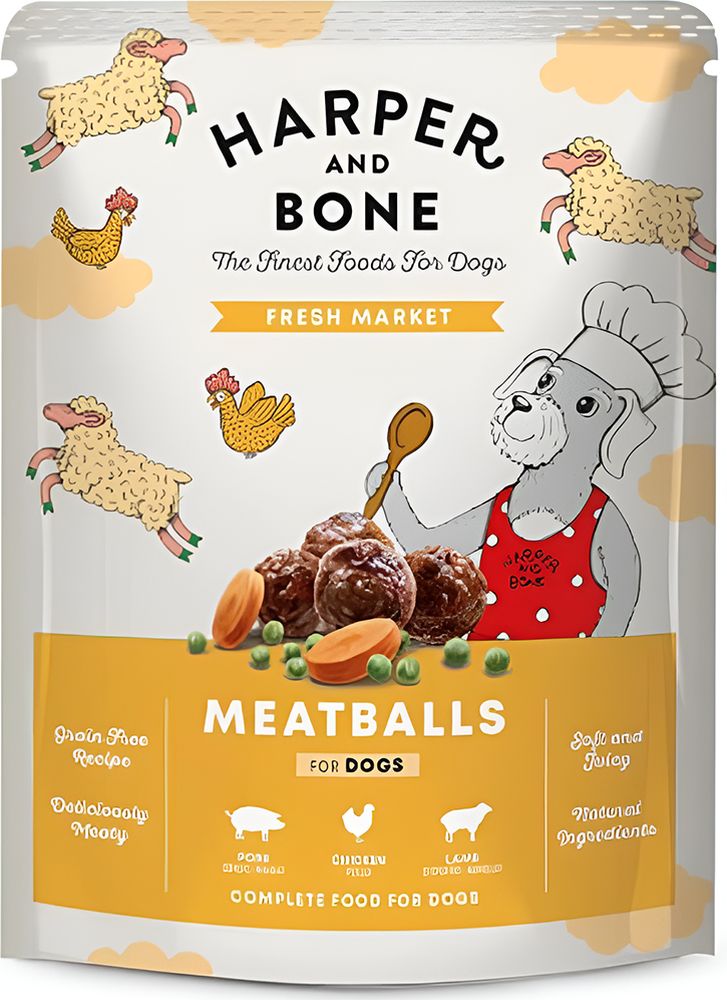 HARPER - BONE ΥΓΡΗ ΤΡΟΦΗ ΣΚΥΛΟΥ HARPER - BONE METABALLS FRESH MARKET (300G)