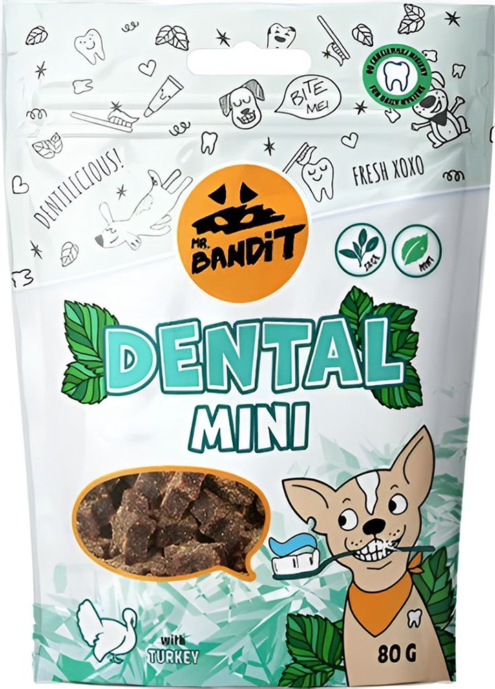 VET EXPERT ΟΔΟΝΤΙΚΑ ΣΤΙΚΣ ΣΚΥΛΟΥ VET EXPET MR BANDIT DENTAL DENTAL STICKS MINI TURKEY (80 GR)