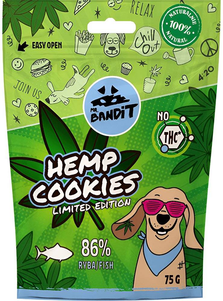 ΛΙΧΟΥΔΙΕΣ ΣΚΥΛΟΥ VET EXPERT MR BANDIT HEMP COOCKIES FISH (75 GR)