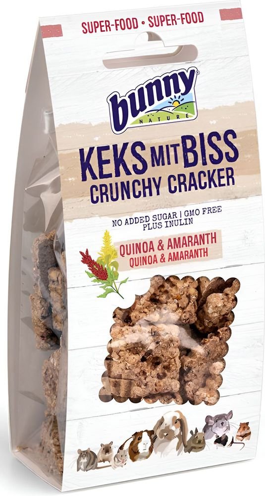 BUNNY NATURE ΣΝΑΚ ΓΙΑ ΧΑΜΣΤΕΡ BUNNY NATURE CRUNCHY CRACKER ΜΕ ΚΙΝΟΑ - ΑΜΑΡΑΝΘΟ (50GR)