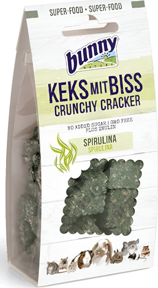 BUNNY NATURE ΣΝΑΚ ΓΙΑ ΤΡΩΚΤΙΚΑ BUNNY NATURE CRUNCHY CRACKER ΜΕ ΣΠΙΡΟΥΛΙΝΑ (50GR)
