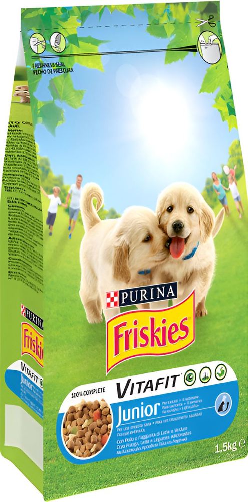 FRISKIES ΞΗΡΑ ΤΡΟΦΗ ΣΚΥΛΟΥ FRISKIES JUNIOR ΚΟΤΌΠΟΥΛΟ ΠΡΟΣΘΕΤΟ ΓΑΛΑ - ΛΑΧΑΝΙΚΑ 1,5KG
