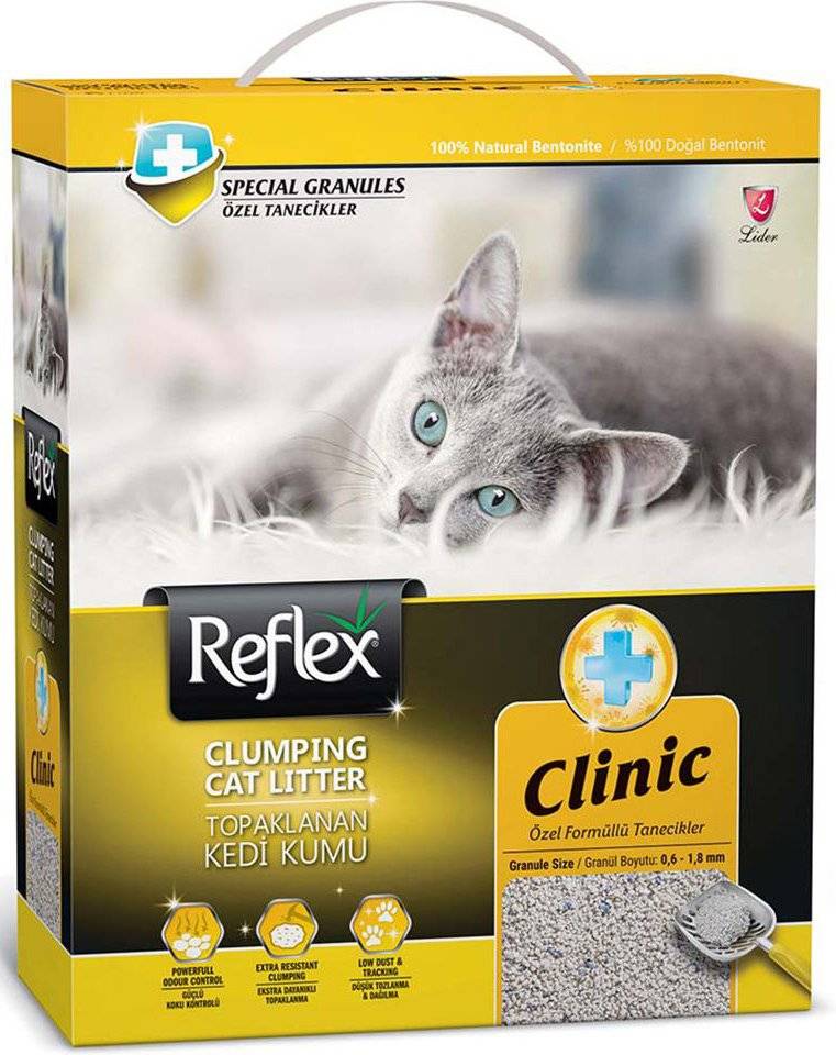 ΑΜΜΟΣ ΓΑΤΑΣ REFLEX CLUMPING CAT LITTER BENTONITE CLINIC FRESH SCENTED (10L)