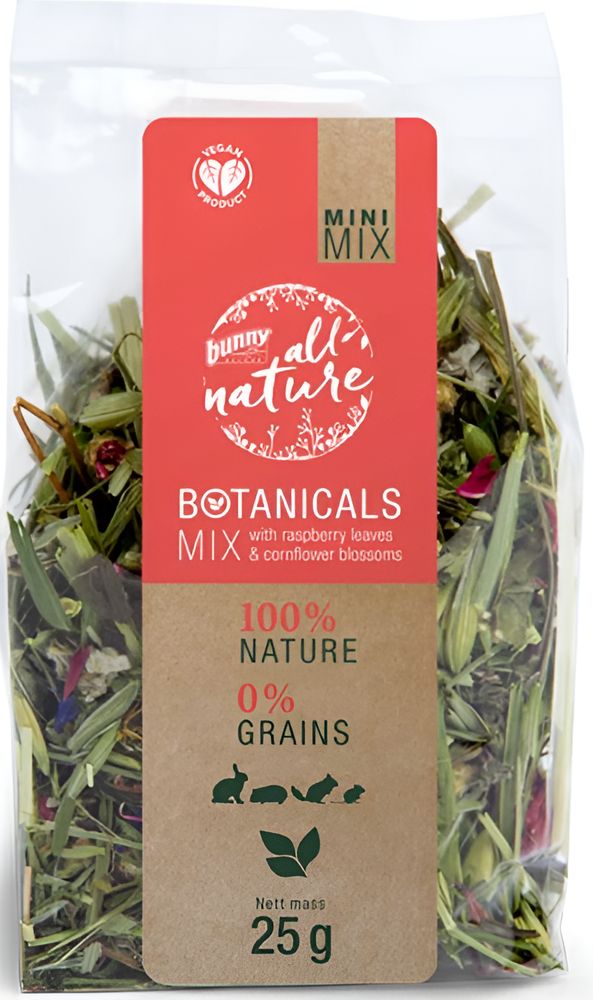BUNNY NATURE ΧΟΡΤΑ ΤΡΩΚΤΙΚΩΝ BUNNY NATURE MINI MIX ΜΕ ΦΥΛΛΑ ΒΑΤΟΜΟΥΡΟΥ - ΑΝΘΗ ΚΑΛΑΜΠΟΚΙΟΥ (25GR)