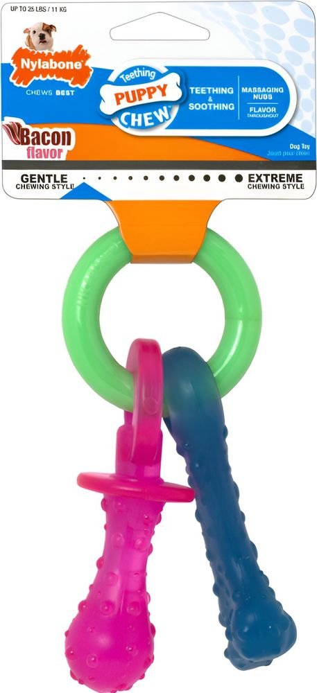 NYLABONE ΜΑΣΗΤΙΚΟ ΠΑΙΧΝΙΔΙ NYLABONE PUPPY PACIFIER BACON XS N330