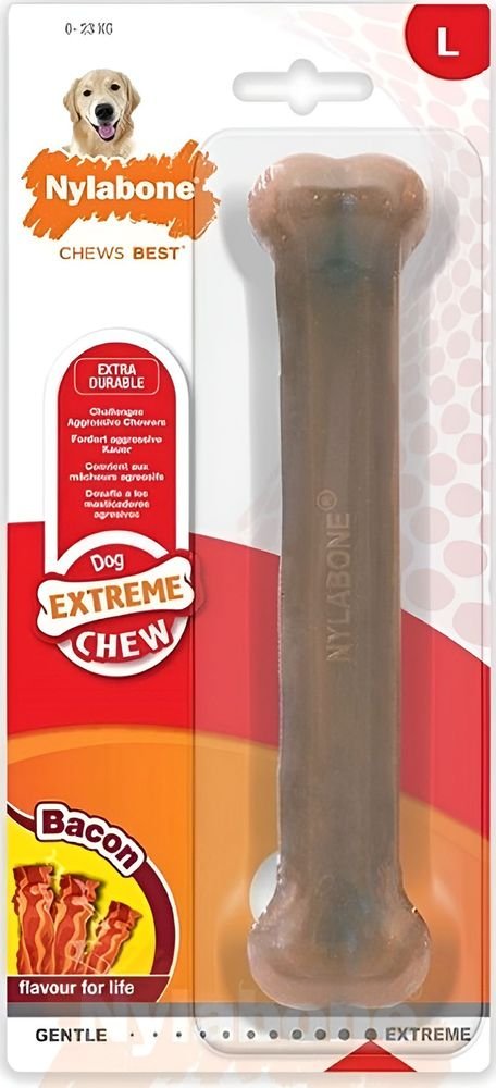 NYLABONE ΜΑΣΗΤΙΚΟ ΠΑΙΧΝΙΔΙ NYLABONE DURA CHEW BACON L (19CM)