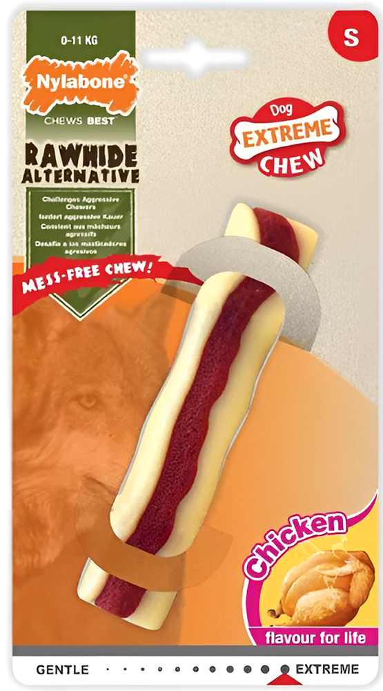 NYLABONE ΜΑΣΗΤΙΚΟ ΠΑΙΧΝΙΔΙ NYLABONE EXTREME CHEW RAWHIDE ROLL S