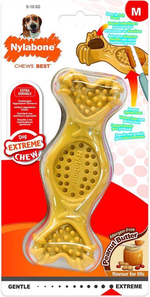 NYLABONE ΜΑΣΗΤΙΚΟ ΠΑΙΧΝΙΔΙ NYLABONE PEANUT BUTTER EXTREME FILL IT CHEW MD