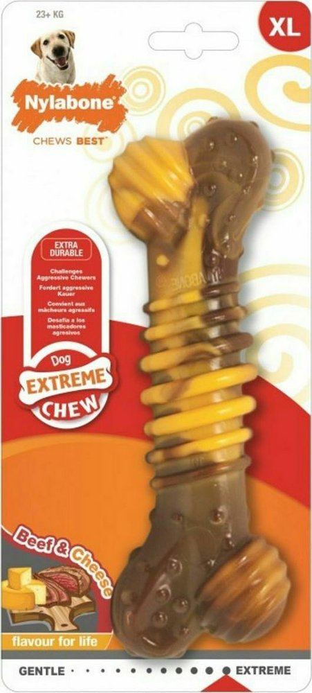 NYLABONE ΜΑΣΗΤΙΚΟ ΠΑΙΧΝΙΔΙ NYLABONE EXTREME CHEW TEXTURE BONE STEK - CHEESE XL