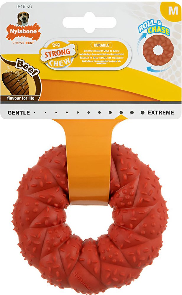 NYLABONE ΜΑΣΗΤΙΚΟ ΠΑΙΧΝΙΔΙ NYLABONE BEEF STRONG RING MEDIUM