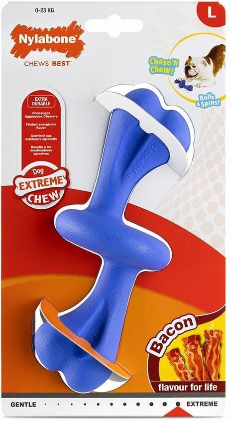 NYLABONE ΜΑΣΗΤΙΚΟ ΠΑΙΧΝΙΔΙ NYLABONE EXTREME CHEW ROLLEY BACON L