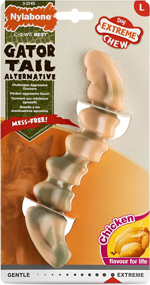 NYLABONE ΜΑΣΗΤΙΚΟ ΠΑΙΧΝΙΔΙ NYLABONE EXTREME CHEW GATOR TAIL CHICKEN L