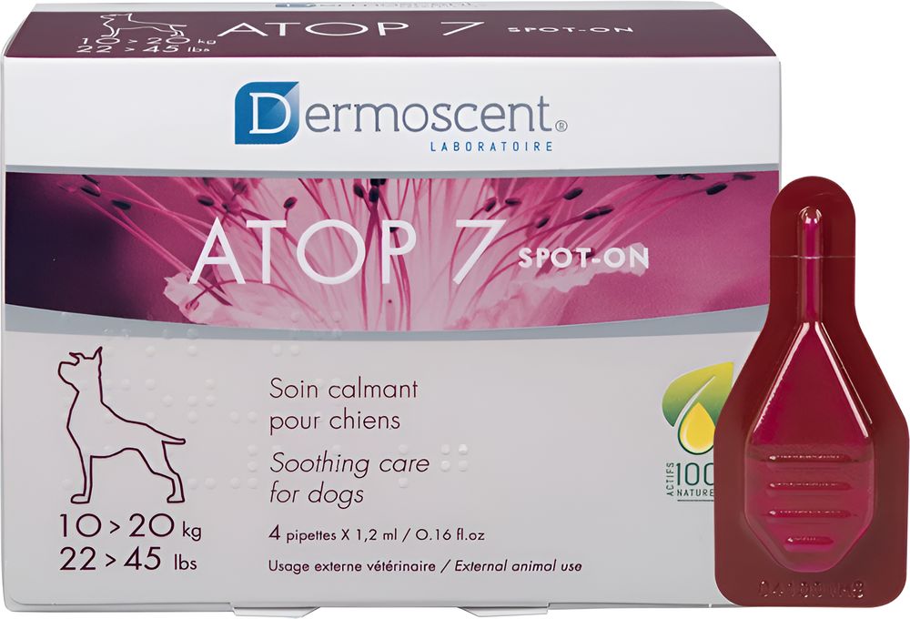 DERMOSCENT ΑΜΠΟΥΛΕΣ DERMOSCENT ATOP 7 SPOT ON 10-20 KG 4X1,2 ML