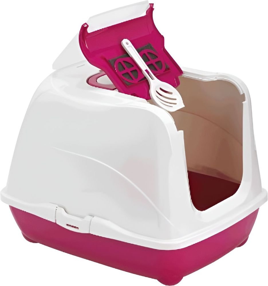 MODERNA ΤΟΥΑΛΕΤΑ ΓΑΤΑΣ MODERNA FLIP CAT JUMBO ΚΛΕΙΣΤΗ ΦΟΥΞΙΑ (50X39X37CM)