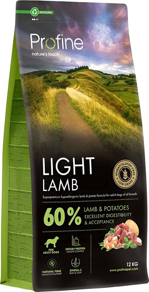 ΤΡΟΦΗ PROFINE ADULT LIGHT ΑΡΝΙ - ΠΑΤΑΤΑ (12KG)