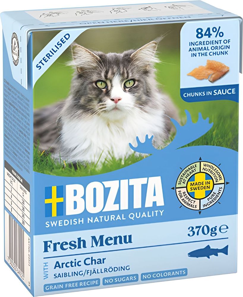 BOZITA ΚΟΝΣΕΡΒΑ BOZITA CHUNKS STERILISED ΣΕ ΣΑΛΤΣΑ ΨΑΡΙ ΑΡΚΤΙΚΗΣ (370GR)