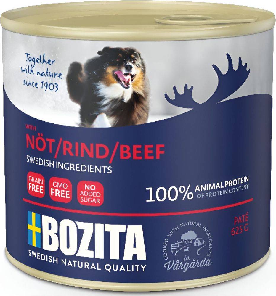 ΚΟΝΣΕΡΒΑ ΣΚΥΛΟΥ BOZITA PATE ΒΟΔΙΝΟ (625GR)
