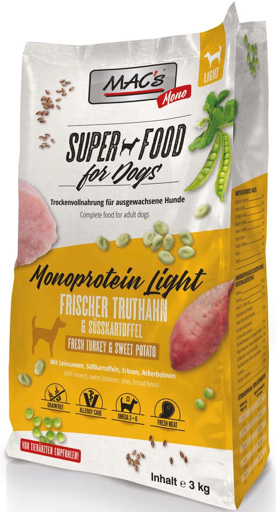 MACS ΤΡΟΦΗ ΣΚΥΛΟΥ MACS DOG MONO LIGHT SENIOR ΓΑΛΟΠΟΥΛΑ - ΓΛΥΚΟΠΑΤΑΤΑ (3KG)
