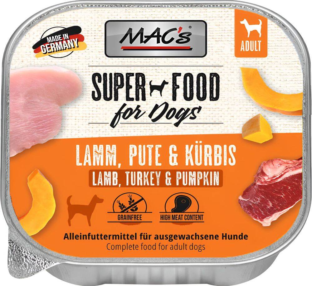 ΥΓΡΗ ΤΡΟΦΗ ΣΚΥΛΟΥ MACS DOG TRAY ΜΕ ΑΡΝΙ ΓΑΛΟΠΟΥΛΑ - ΚΟΛΟΚΥΘΑ (150GR)