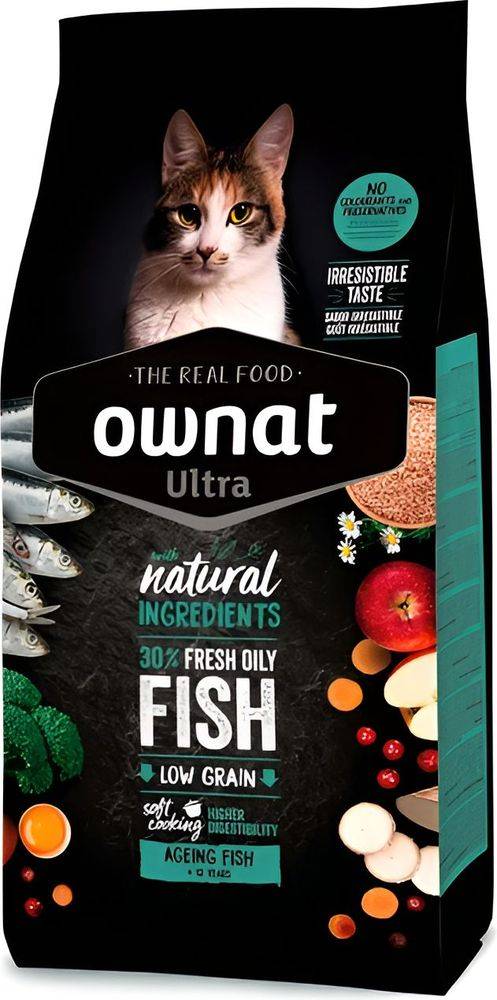 ΤΡΟΦΗ ΓΑΤΑΣ OWNAT ULTRA AGEING LOW GRAIN ΜΕ ΨΑΡΙ (1,5KG)