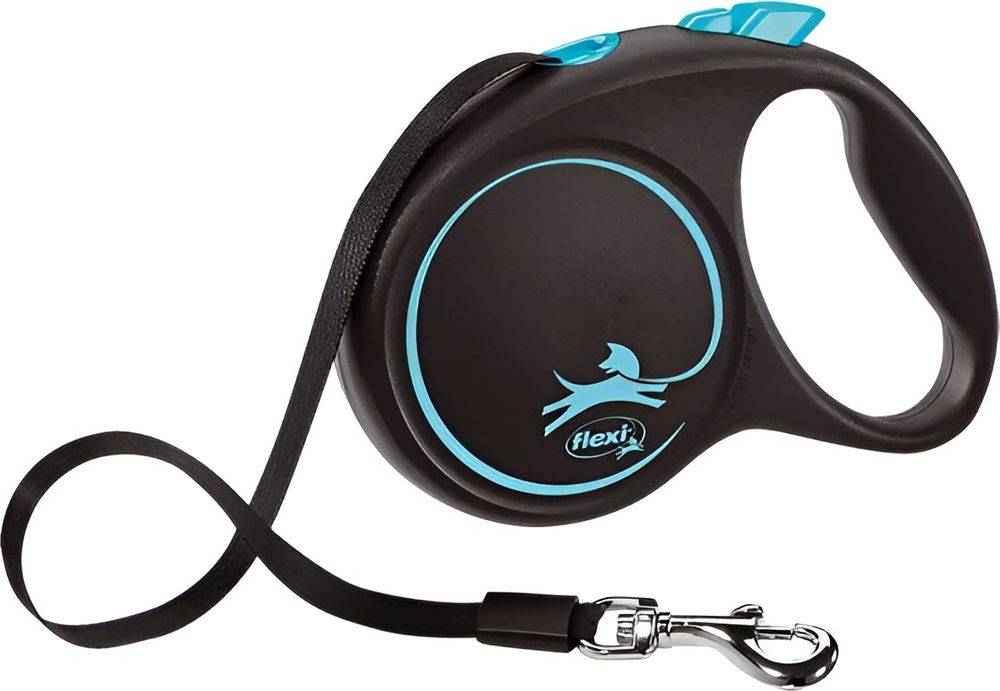 ΟΔΗΓΟΣ FLEXI BLACK DESIGN TAPE LEAD ΜΑΥΡΟ ΜΠΛΕ SMALL 5M ΕΩΣ 15KG
