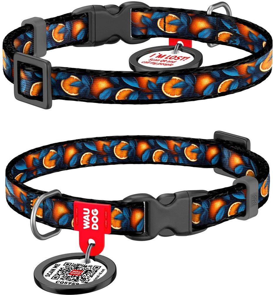 ΠΕΡΙΛΑΙΜΙΟ WAUDOG ORANGES PLASTIC FASTEX M (20MM / 28-40CM)